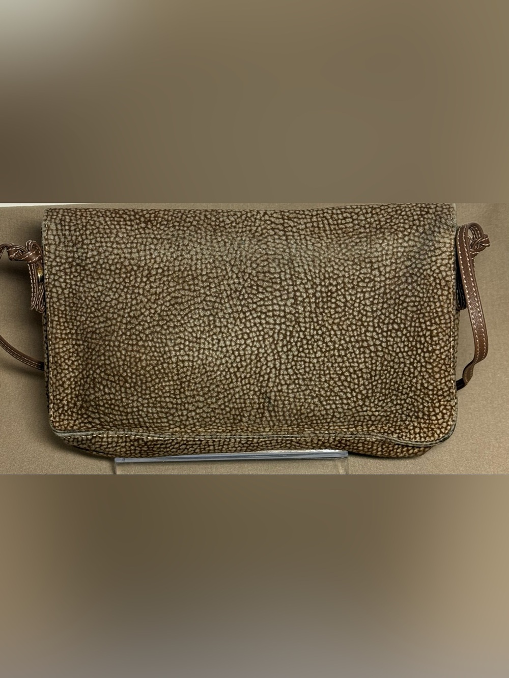 Rare Vintage Borbonese Redwall Partridges Eye Textured Sling Bag - Made in Italy - Picture 2 of 10